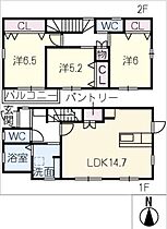 河国荘Ｂ1  ｜ 愛知県岩倉市稲荷町羽根（賃貸一戸建3LDK・2階・82.67㎡） その2