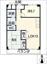 太平コーポラスI  ｜ 愛知県小牧市新町2丁目（賃貸マンション2LDK・4階・56.00㎡） その2