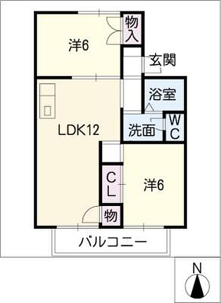 フルーティーI ｜愛知県春日井市梅ケ坪町(賃貸アパート2LDK・2階・53.00㎡)の写真 その2