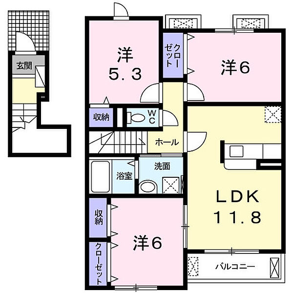 グラン　ジュテ　2 203｜愛知県春日井市上条町5丁目(賃貸アパート3LDK・2階・69.21㎡)の写真 その4