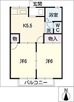 メゾンかにら  ｜ 愛知県春日井市上条町8丁目（賃貸アパート2K・1階・39.74㎡） その2