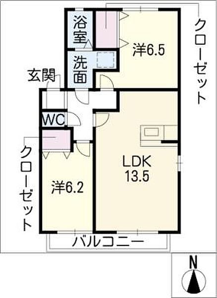 ノートルメゾン中野 ｜愛知県春日井市中野町2丁目(賃貸アパート2LDK・2階・58.70㎡)の写真 その2