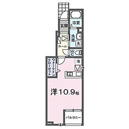 フラン　I 1階1Kの間取り