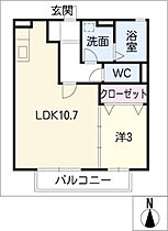 コンフォートI 105 ｜ 愛知県常滑市虹の丘3丁目84（賃貸アパート1LDK・1階・35.30㎡） その2