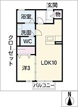 リビングタウンかじま台　E 103 ｜ 愛知県常滑市かじま台1丁目242（賃貸アパート1LDK・1階・33.40㎡） その2