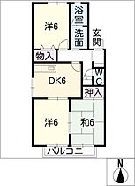 ディアコートIIIＢ棟  ｜ 愛知県知多郡武豊町字鹿ノ子田2丁目（賃貸アパート3DK・2階・55.38㎡） その2