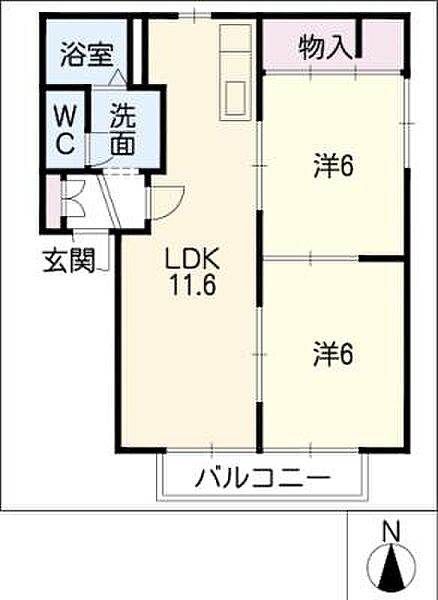 プリンセス池田 ｜愛知県知多郡武豊町字池田1丁目(賃貸アパート2LDK・2階・50.00㎡)の写真 その2