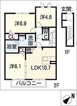 フレール　Ｂ棟  ｜ 愛知県半田市大和町2丁目（賃貸アパート3LDK・2階・70.31㎡） その2