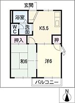 グリーンヒルＢ棟  ｜ 愛知県半田市出口町2丁目（賃貸アパート2K・2階・38.83㎡） その2