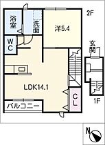 クオーレ白須賀  ｜ 三重県四日市市白須賀2丁目（賃貸アパート1LDK・2階・48.00㎡） その2