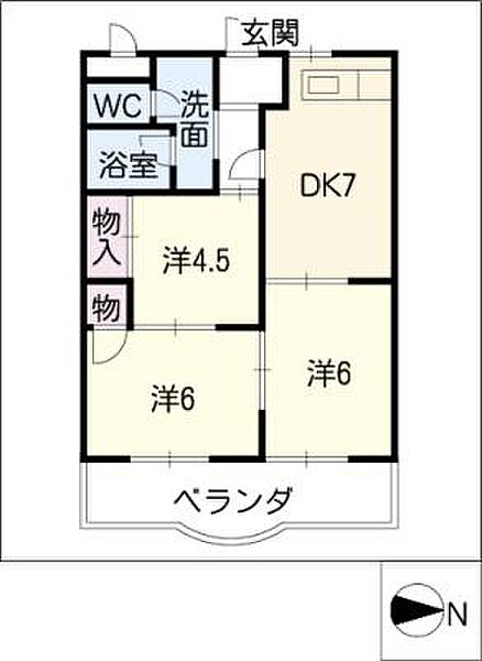 コスモハイム幸 ｜三重県四日市市大井手1丁目(賃貸マンション3DK・4階・49.50㎡)の写真 その2