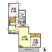 D-chambre元新町 202 ｜ 三重県四日市市元新町36-1の一部（賃貸アパート2LDK・2階・58.11㎡） その1