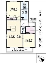 エターナルヴィレッジ　Ｂ棟  ｜ 三重県鈴鹿市寺家6丁目（賃貸アパート2LDK・1階・53.74㎡） その2