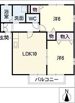 ベルウッドII  ｜ 三重県鈴鹿市野町西1丁目（賃貸アパート2LDK・1階・50.09㎡） その2