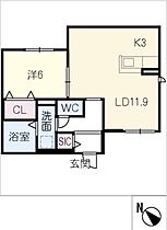 サンティエII  ｜ 愛知県名古屋市西区八筋町（賃貸アパート1LDK・1階・50.11㎡） その2