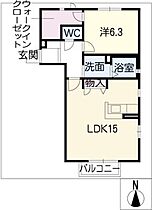 ジュネス・マルコーII  ｜ 愛知県名古屋市中川区法華1丁目（賃貸アパート1LDK・1階・51.69㎡） その2