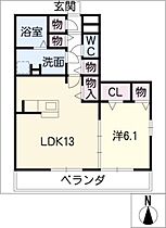 フローリッシュ  ｜ 愛知県名古屋市緑区尾崎山2丁目（賃貸アパート1LDK・2階・49.97㎡） その2