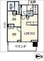 プラウドタワー名古屋錦1010号室  ｜ 愛知県名古屋市中区錦2丁目（賃貸マンション2LDK・10階・56.15㎡） その2