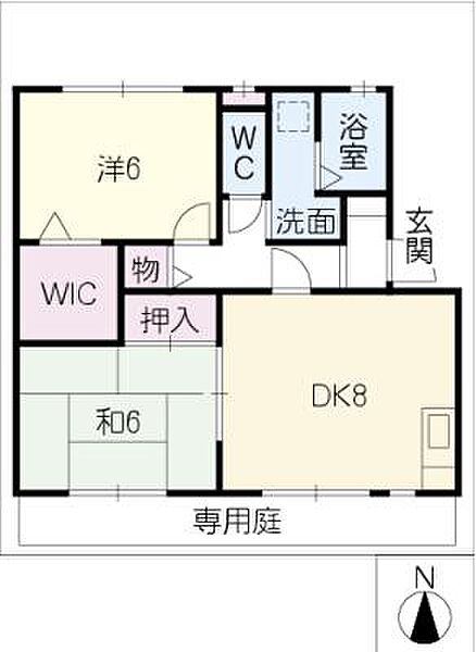 ゆめぴあ社台Ｓ棟 ｜愛知県名古屋市名東区社台1丁目(賃貸アパート2DK・1階・56.60㎡)の写真 その2