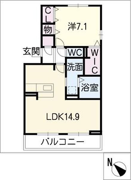 クレスト大針 ｜愛知県名古屋市名東区大針2丁目(賃貸アパート1LDK・3階・53.79㎡)の写真 その2