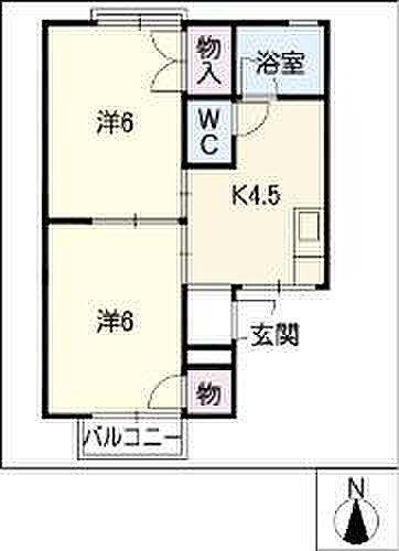 ホワイトコーポアサイI 202｜愛知県名古屋市名東区高針4丁目(賃貸アパート2K・2階・38.32㎡)の写真 その2