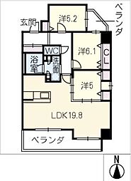 Ｎ−ｐｒｉｎｃｅ長久手 6階3LDKの間取り