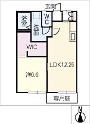 第1陽山荘 1階1LDKの間取り