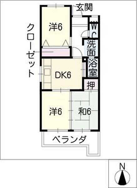 第8平與マンション ｜愛知県名古屋市天白区平針1丁目(賃貸マンション3DK・1階・58.33㎡)の写真 その2