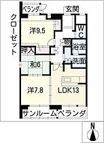 アクシス参番館  ｜ 岐阜県岐阜市敷島町2丁目（賃貸マンション3LDK・6階・89.58㎡） その2