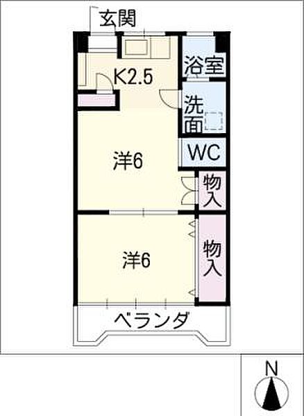 常磐ハイツ ｜岐阜県岐阜市雪見町1丁目(賃貸マンション1LDK・2階・34.49㎡)の写真 その2