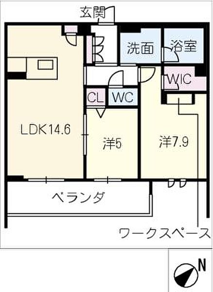 シャーメゾンけやき通り ｜岐阜県岐阜市弁天町1丁目(賃貸マンション2LDK・4階・63.37㎡)の写真 その2