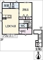 ワイハイム  ｜ 岐阜県岐阜市柳森町2丁目（賃貸アパート1LDK・2階・58.90㎡） その2