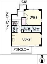 ビースティコート・Ｓ  ｜ 岐阜県岐阜市西川手6丁目（賃貸マンション1LDK・1階・40.12㎡） その2