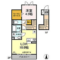 カメリア・ウサ 202 ｜ 岐阜県岐阜市宇佐南4丁目2番2号（賃貸アパート1LDK・2階・44.65㎡） その2