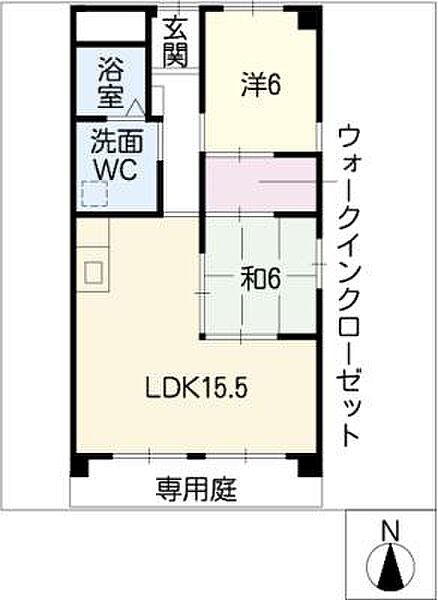 フルハウスＫＴ ｜岐阜県岐阜市河渡3丁目(賃貸マンション2LDK・1階・61.60㎡)の写真 その2