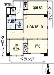 メゾン21 3階3LDKの間取り