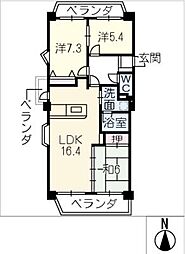 テラスノバ穂積7Ａ 7階3LDKの間取り