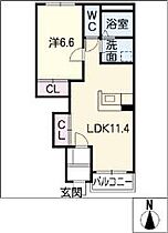 クレア優美（ＣＲＥＡ優美）  ｜ 岐阜県美濃加茂市加茂野町木野（賃貸アパート1LDK・1階・44.55㎡） その2