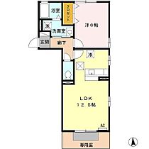 サンライズ 110 ｜ 岐阜県羽島郡岐南町徳田7丁目108番地（賃貸アパート1LDK・1階・43.74㎡） その2