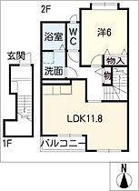 ＷＩＮＧ　010  ｜ 岐阜県岐阜市芋島3丁目（賃貸アパート1LDK・2階・44.61㎡） その2