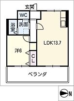 サンコーポ八代  ｜ 岐阜県岐阜市北一色8丁目（賃貸マンション1LDK・2階・42.73㎡） その2