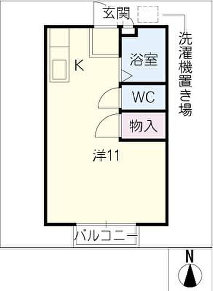 ハイライフＫＺ　Ｂ棟 ｜岐阜県大垣市領家町2丁目(賃貸アパート1R・1階・24.00㎡)の写真 その2