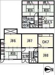 まこと荘 2階7DKの間取り