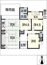 蘇原川島貸家II  ｜ 岐阜県各務原市蘇原六軒町2丁目（賃貸一戸建5K・1階・88.81㎡） その2