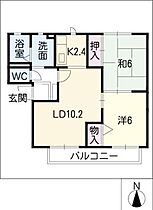 フレグランスＣｈａｔｅａｕ　Ａ  ｜ 岐阜県各務原市鵜沼南町4丁目（賃貸アパート2LDK・1階・54.13㎡） その2