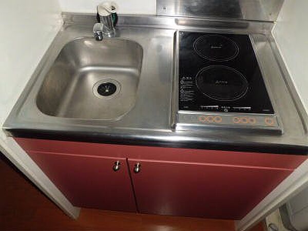 画像8:2口電気コンロとシングルレバー水栓が便利な台所。