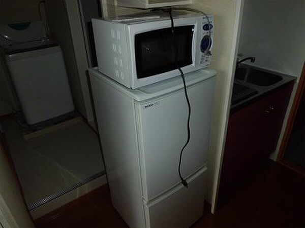 画像12:冷蔵庫と電子レンジ。
