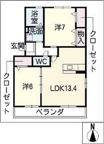 フラン　トゥール 101｜岐阜県美濃加茂市太田町(賃貸アパート2LDK・1階・60.88㎡)の写真 その2