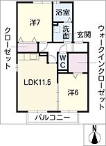 フォンテーヌ　Ｂ棟  ｜ 愛知県名古屋市緑区万場山1丁目（賃貸アパート2LDK・1階・59.59㎡） その2