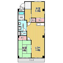 グランヒルズ横吹B 201 ｜ 愛知県名古屋市緑区横吹町1001番地（賃貸マンション2LDK・2階・59.53㎡） その2